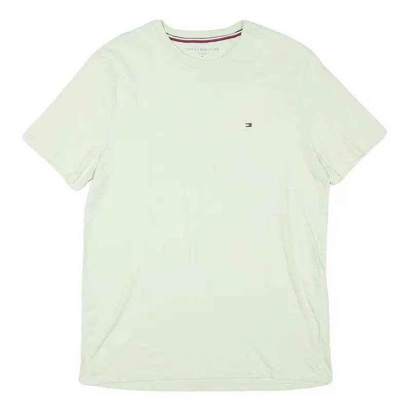 Tommy Hilfiger Mens White Crew Neck Short Sleeve T-Shirt M Cotton Blend 1