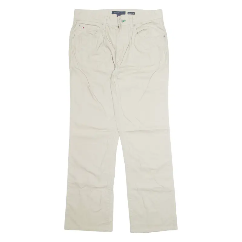 Tommy Hilfiger Relaxed Fit Workwear Mens Trousers Beige Regular Wide-Leg W31 L32 1