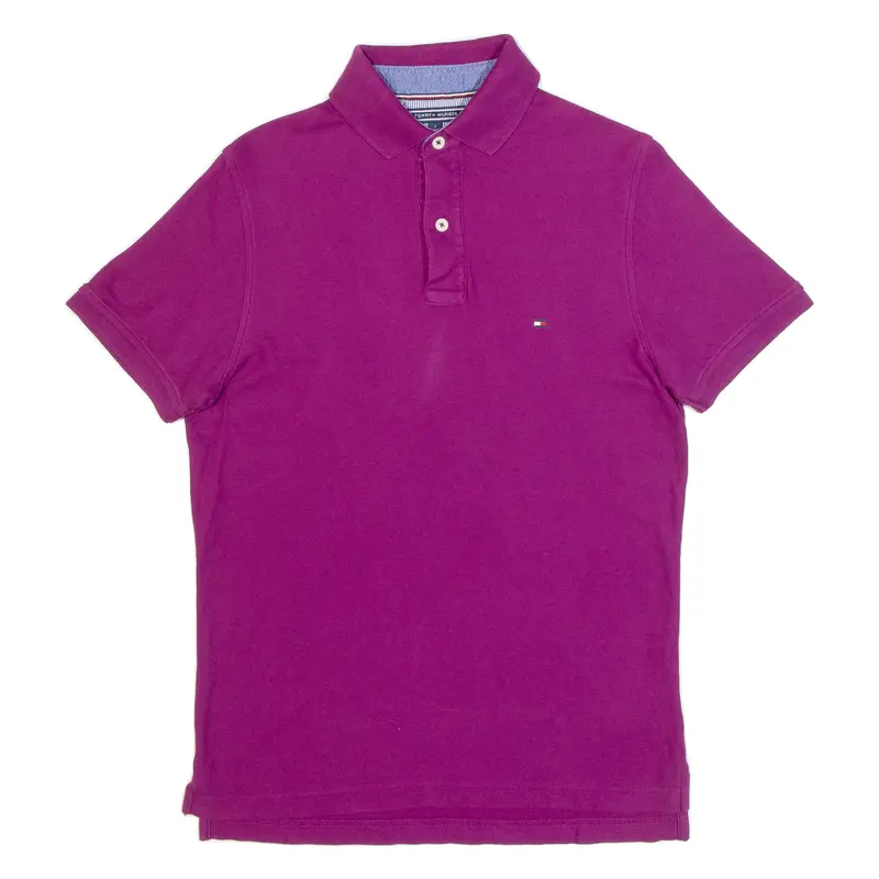Tommy Hilfiger Slim Fit Mens Polo Shirt Purple S 1