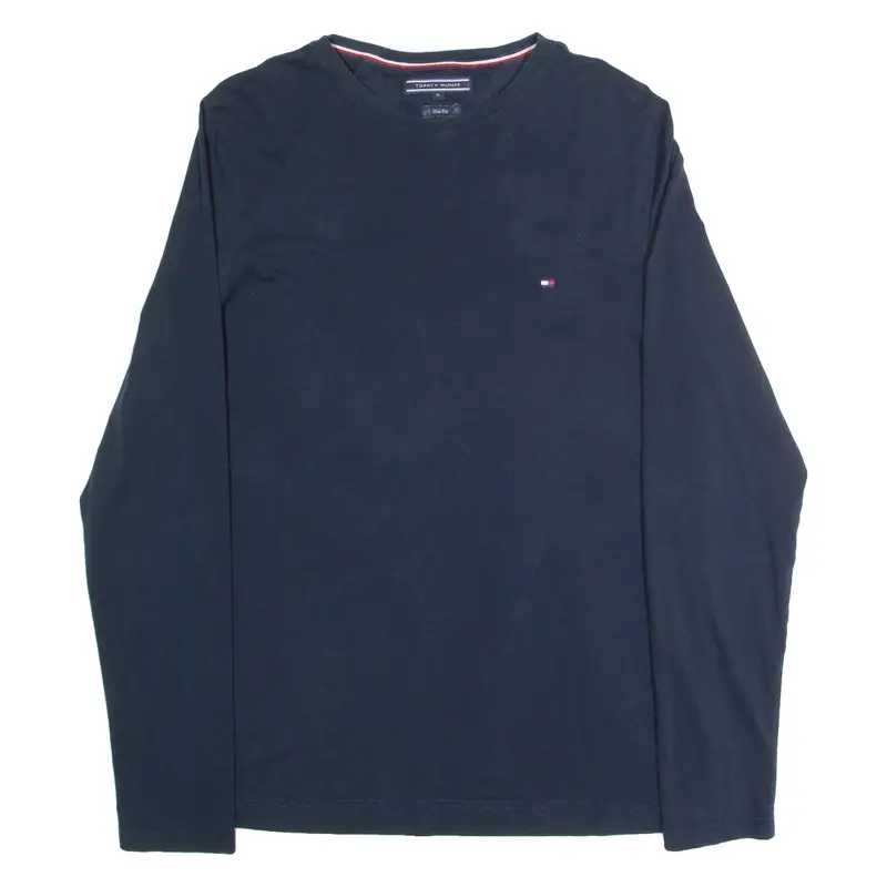 Tommy Hilfiger Slim Fit Mens T-Shirt Blue Long Sleeve M 1