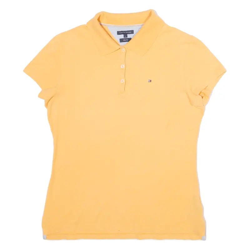 Tommy Hilfiger Slim Fit Womens Polo Shirt Orange L 1