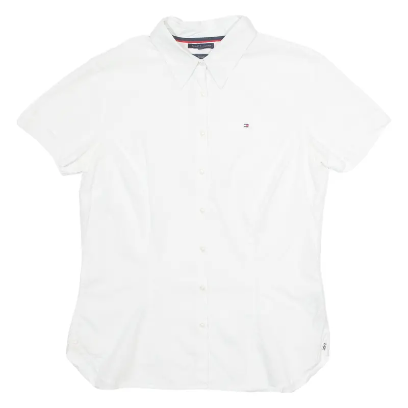 Tommy Hilfiger Stretch Womens Plain Shirt White Uk 10 1