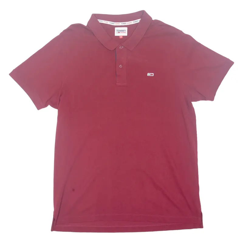 Tommy Hilfiger Tommy Jeans Mens Polo Shirt Maroon 2Xl 1