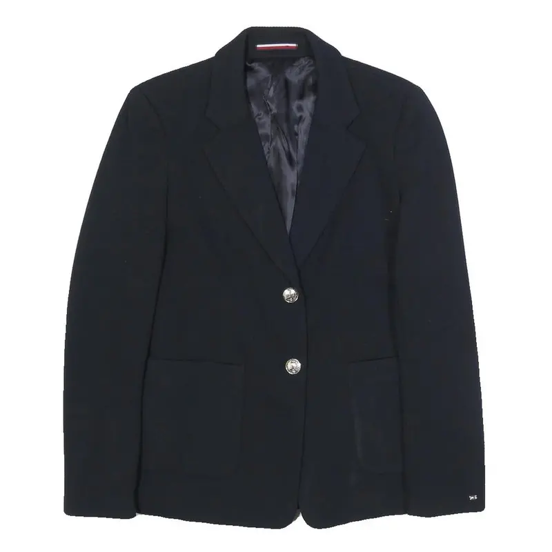 Tommy Hilfiger Womens Black Classic Jacket Uk 8 Polyester Blend Button Plain 1