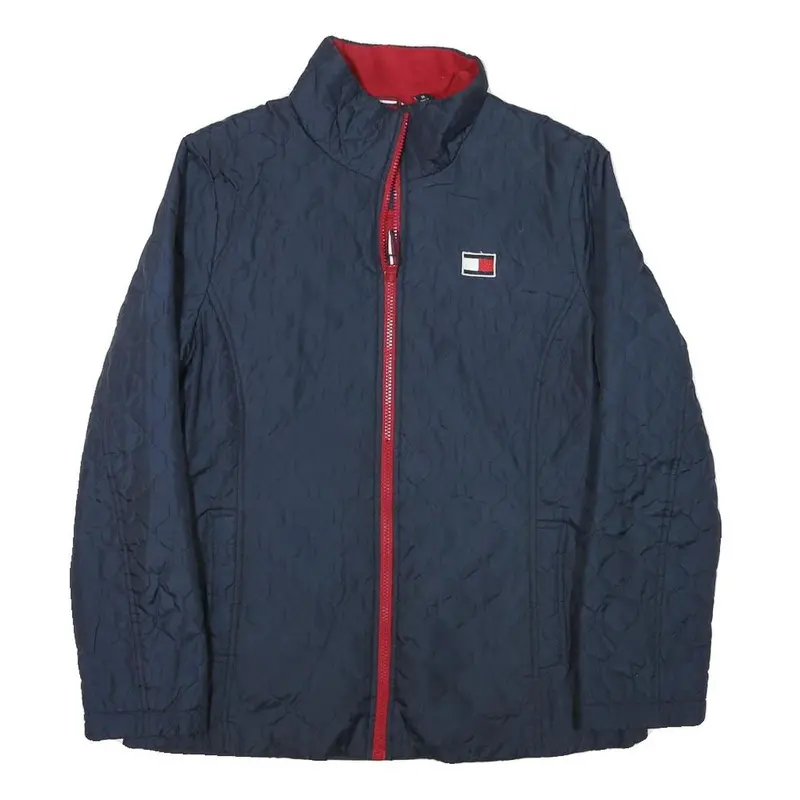 Tommy Hilfiger Womens Blue Red Jacket M Polyester Quilted Zip Up Outerwear 1