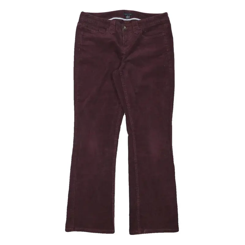 Tommy Hilfiger Womens Cotton Blend Burgundy Regular Straight Trousers W31 L31 1