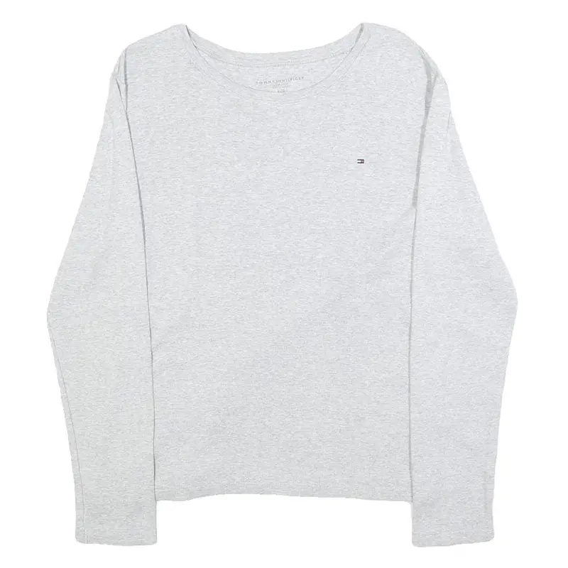 Tommy Hilfiger Womens Grey Long Sleeve T-Shirt Crew Neck Cotton Blend L 1