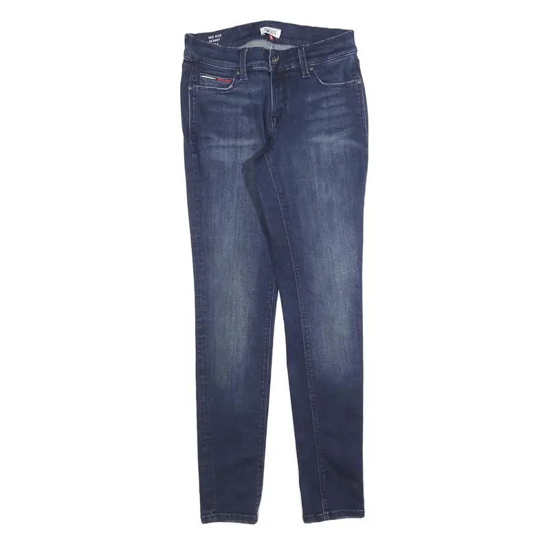 Tommy Hilfiger Womens Jeans Blue Slim Skinny Denim Medium W28 L30 Stylish Zip 1