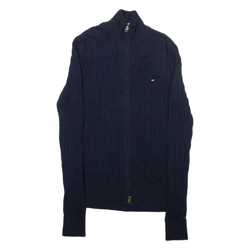 Tommy Hilfiger Womens Jumper Blue Cable Knit Xs 1