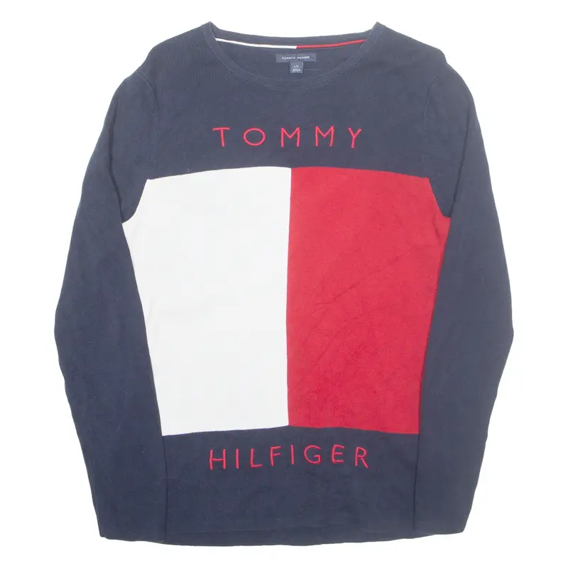 Tommy Hilfiger Womens Jumper Blue Tight Knit L 1