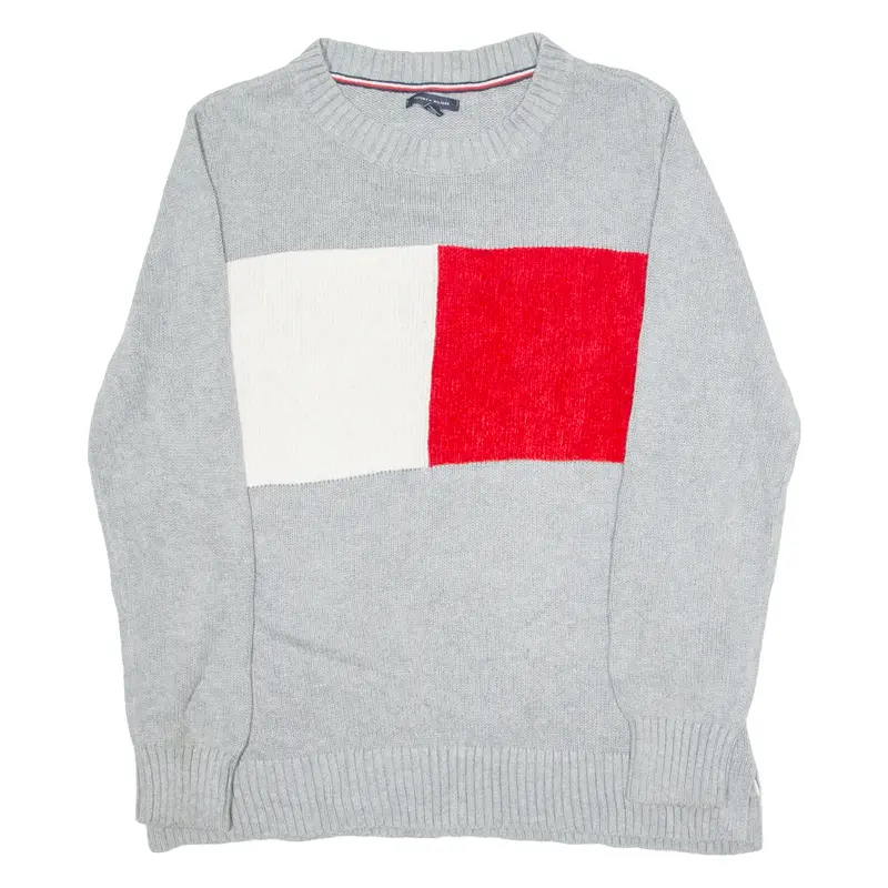 Tommy Hilfiger Womens Jumper Grey Tight Knit L 1