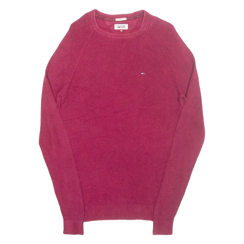 Tommy Hilfiger Womens Jumper Pink Tight Knit M 1