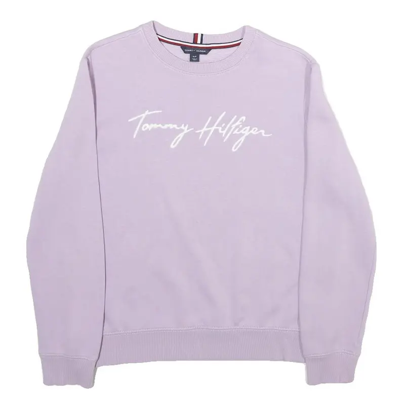 Tommy Hilfiger Womens Lilac Sweatshirt S Casual Cotton Blend Crew Neck Pullover 1