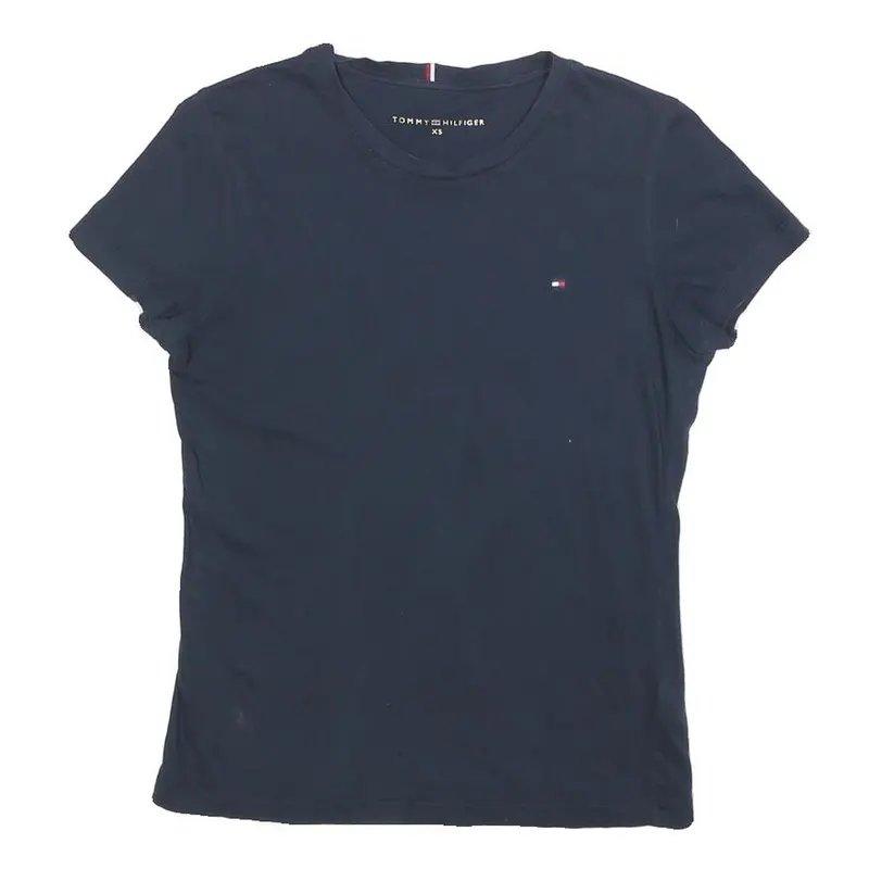 Tommy Hilfiger Womens Navy Blue T-Shirt Xs Short Sleeve Crew Neck Classic Cotton 1
