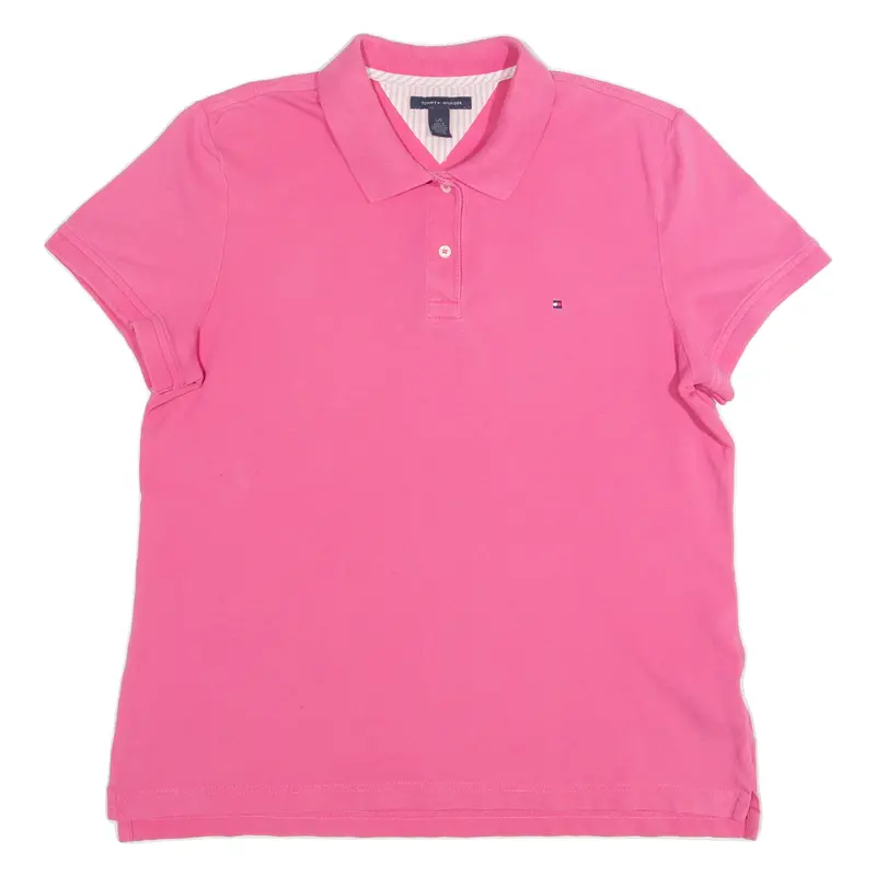 Tommy Hilfiger Womens Polo Shirt Pink L 1