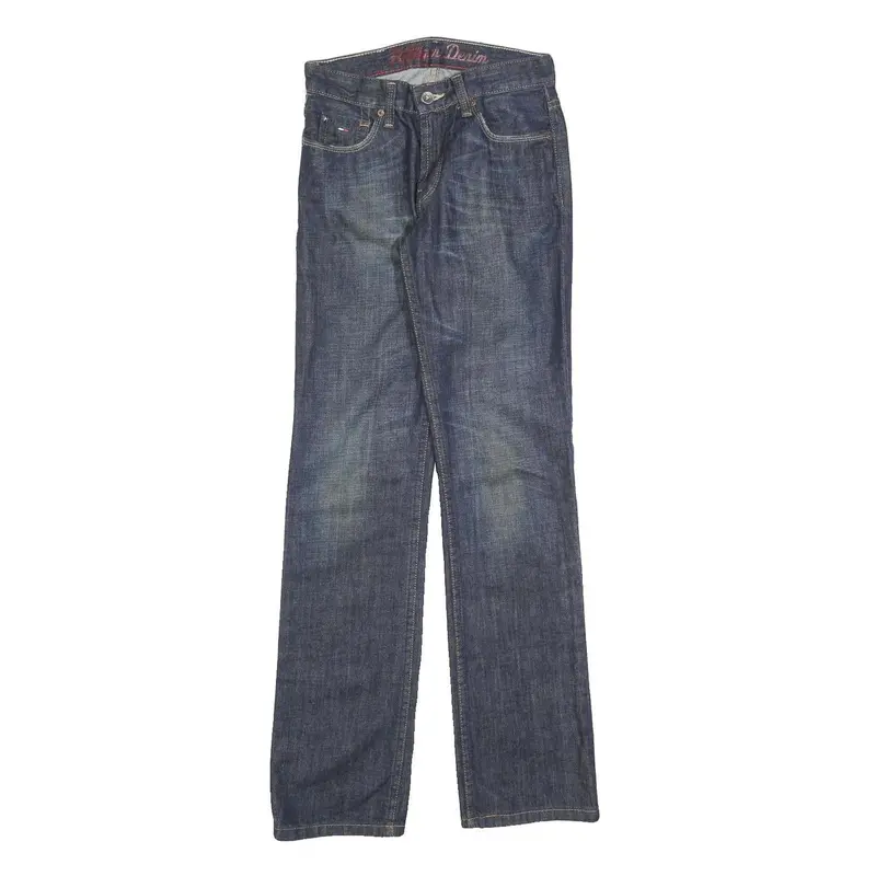 Tommy Hilfiger Womens Regular Blue Denim Dark Zip Jeans W25 L32 Classic Fit 1