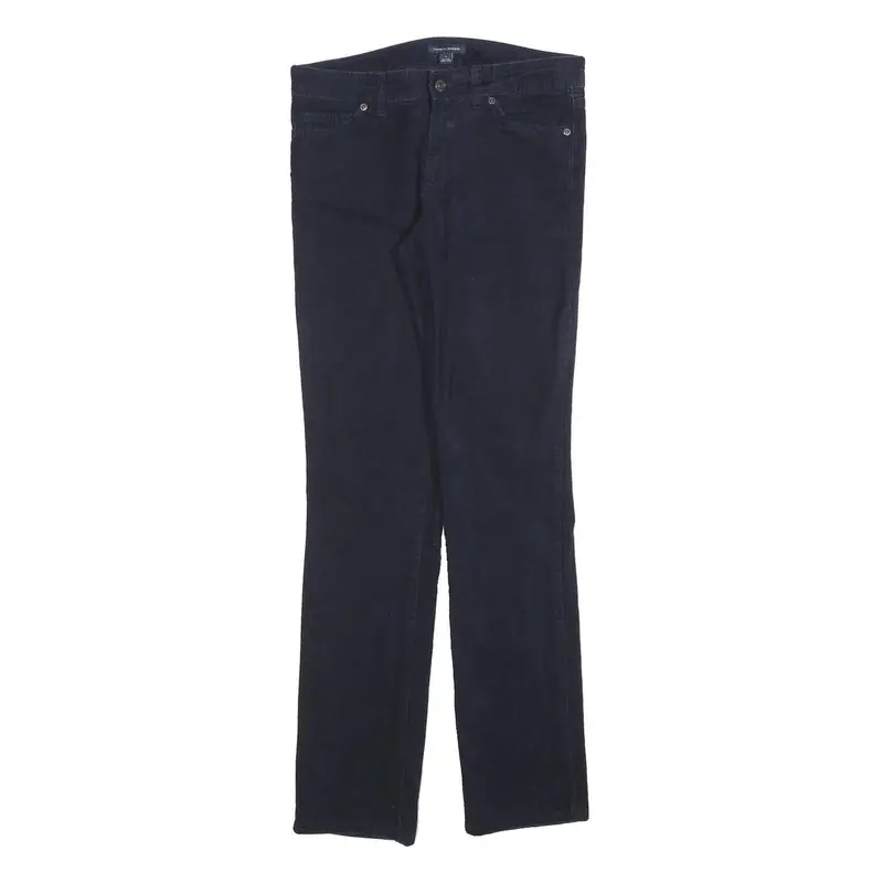 Tommy Hilfiger Womens Slim Navy Blue Cotton Blend Zip Trousers W30 L30 1
