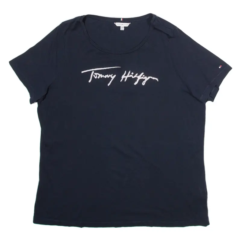 Tommy Hilfiger Womens T-Shirt Blue Uk 20 1