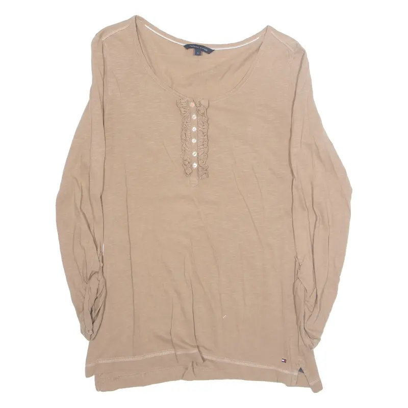 Tommy Hilfiger Womens Top Beige Long Sleeve S 1