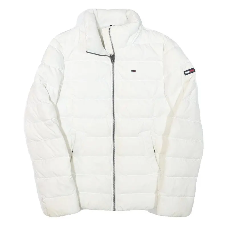 Tommy Hilfiger Womens White Puffer Jacket Xs Polyester Blend Zip Casual 1