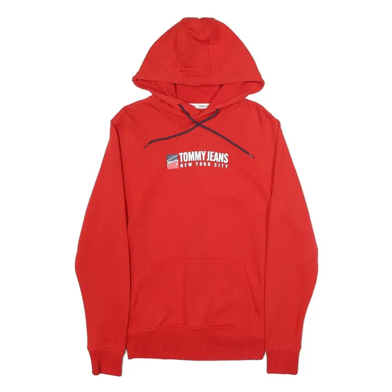 Tommy Jeans Mens Red Hoodie S Tommy Jeans New York City Graphic Pullover 1
