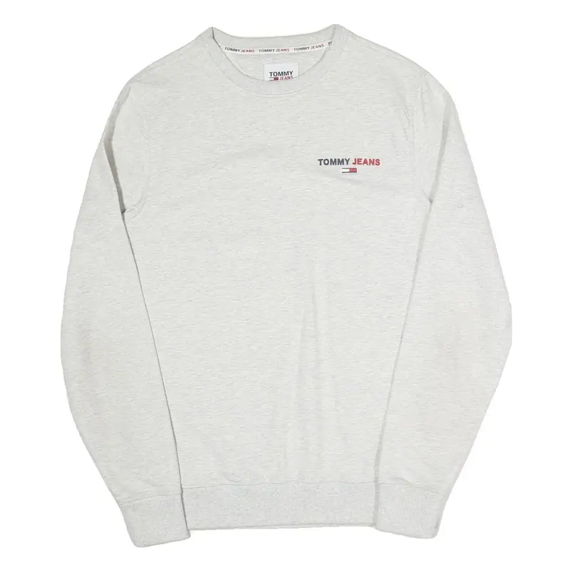 Tommy Jeans Mens White Sweatshirt Crew Neck S Cotton Blend Iconic Logo 1