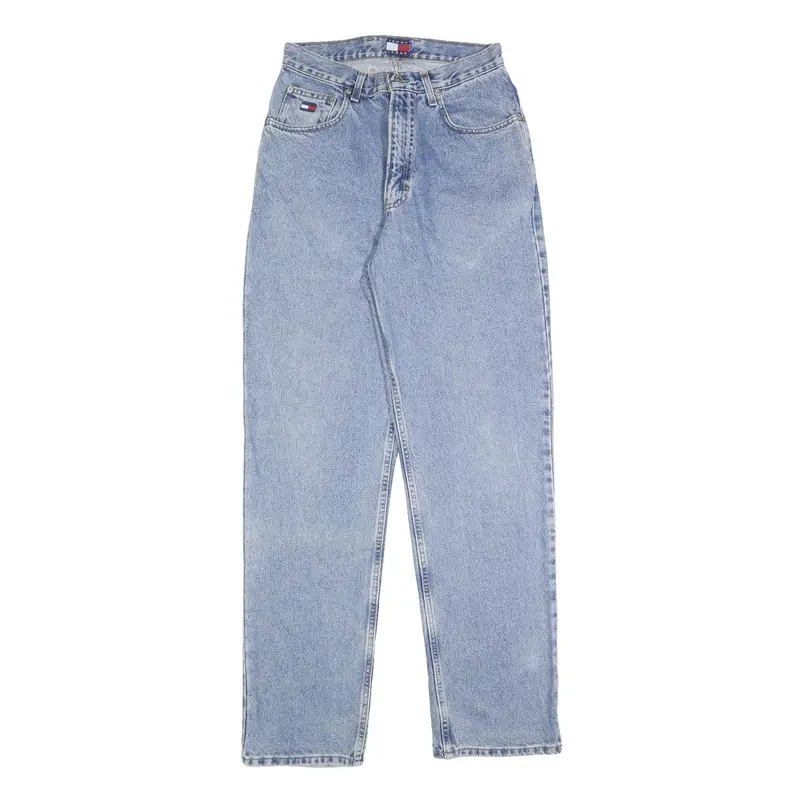 Tommy Jeans Womens Loose Blue Denim Light W29 L34 Straight Leg Zip Closure 1