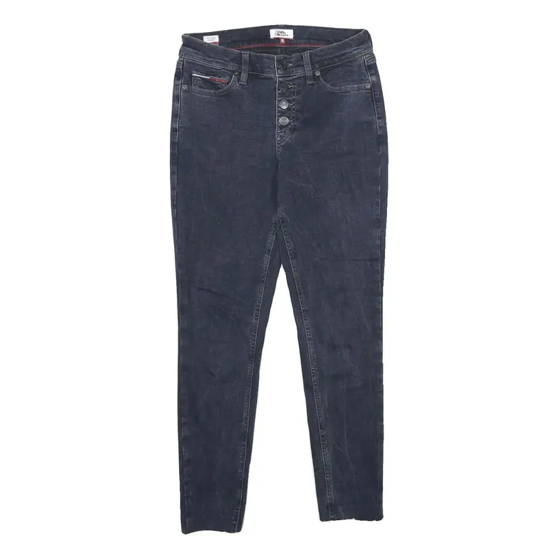 Tommy Jeans Womens Slim Skinny Denim Dark W28 L27 Button Cotton Blend Authentic 1