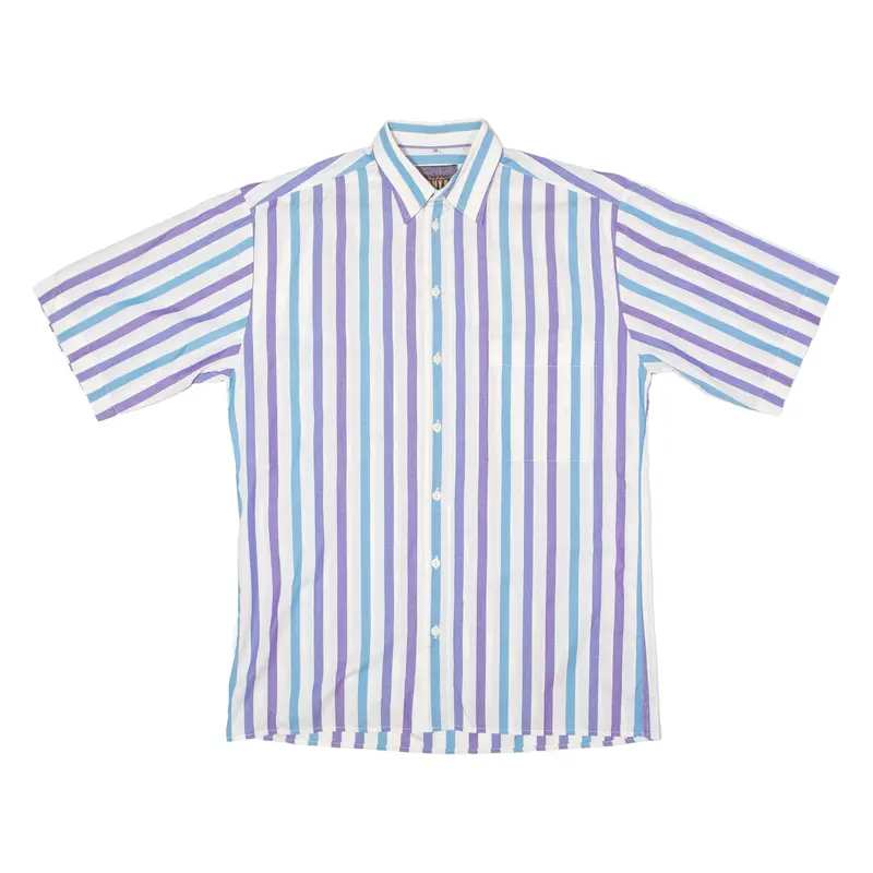 Tony D Mens Shirt White 90S Striped L 1