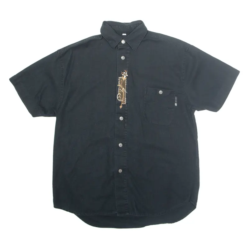 Top Spirit Mens Plain Shirt Black M 1