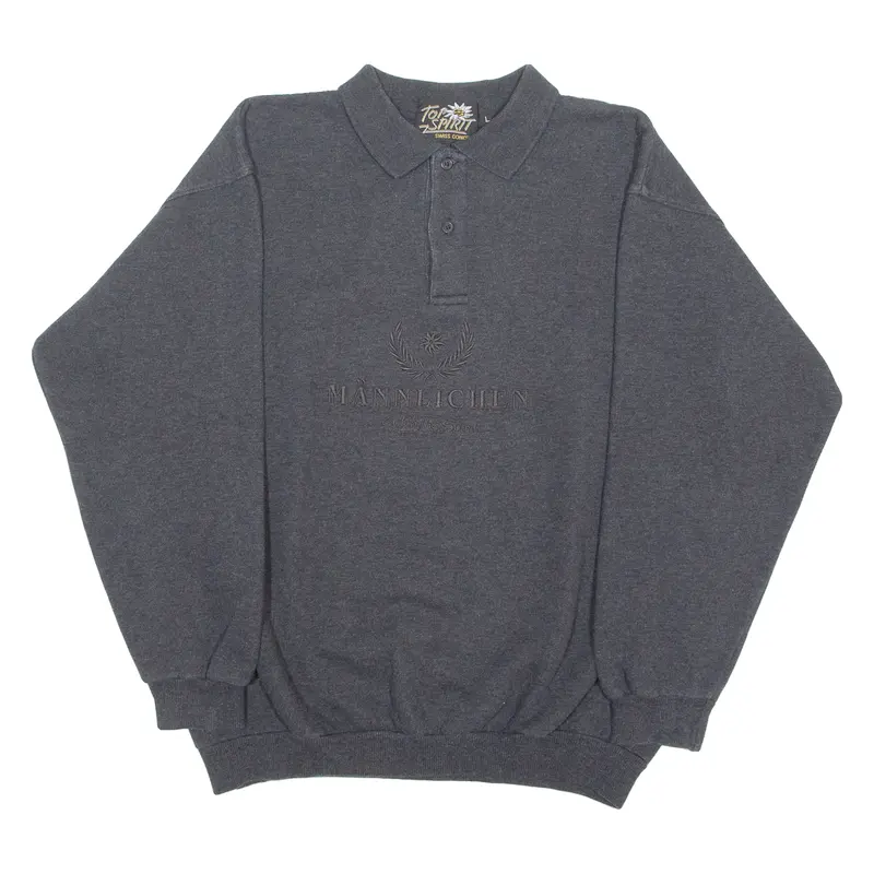 Top Spirit Mens Sweatshirt Grey Collared L 1