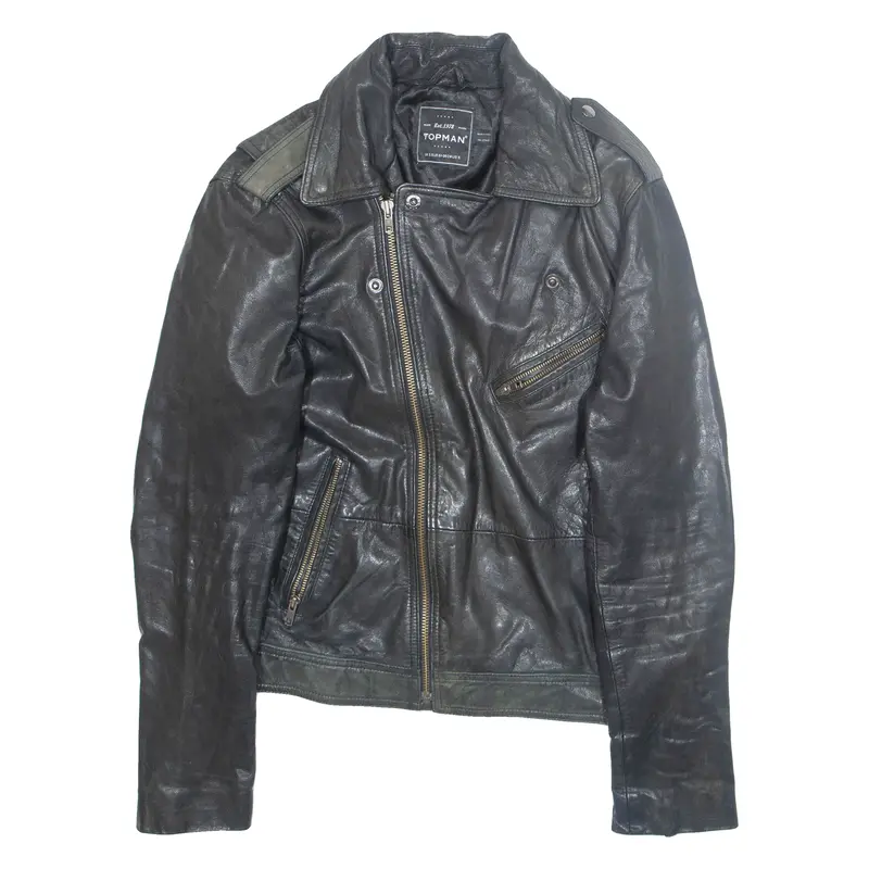 Topman Mens Biker Jacket Black S 1