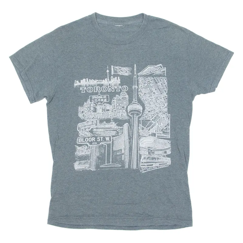 Toronto Mens T-Shirt Grey Crew Neck S 1