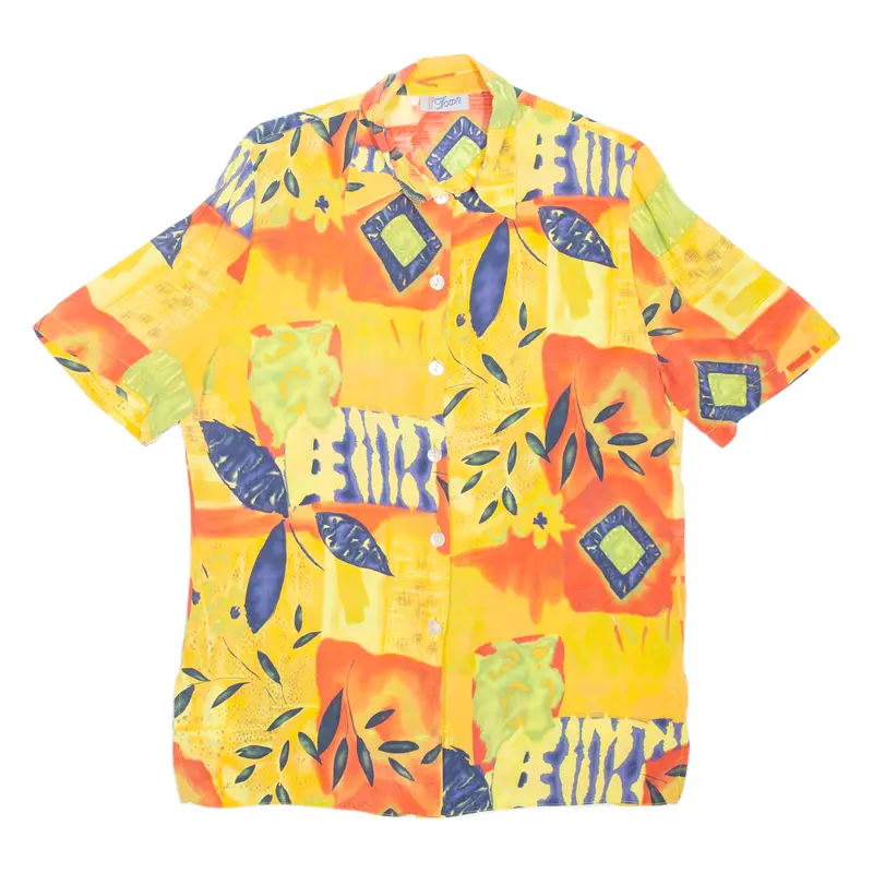 Town Mens Shirt Orange Crazy Pattern M 1