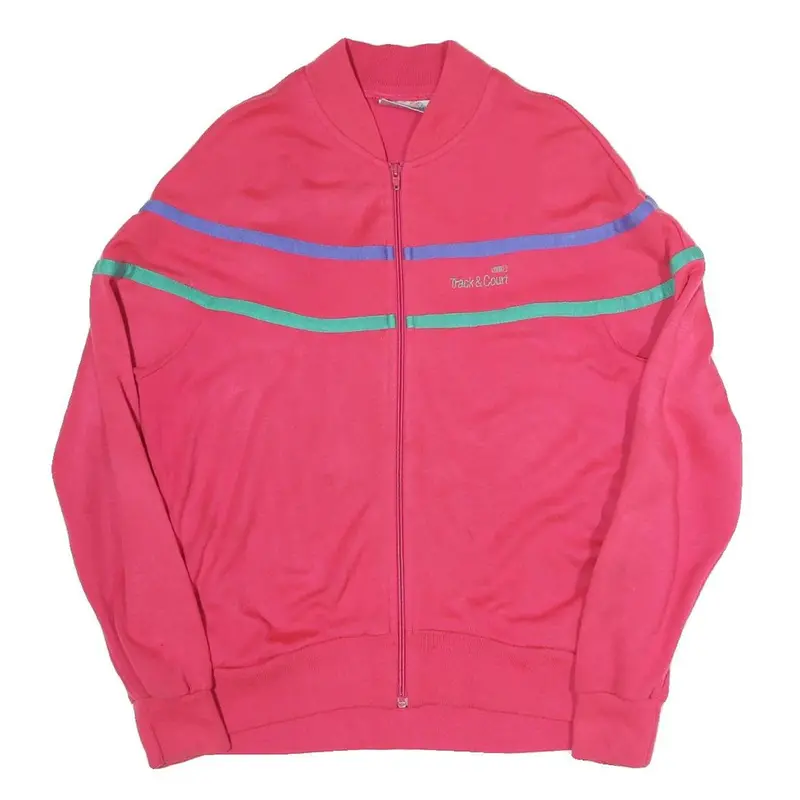 Track&Court Womens Pink Cotton Blend Zip Jacket L Sport Casual Lightweight 1