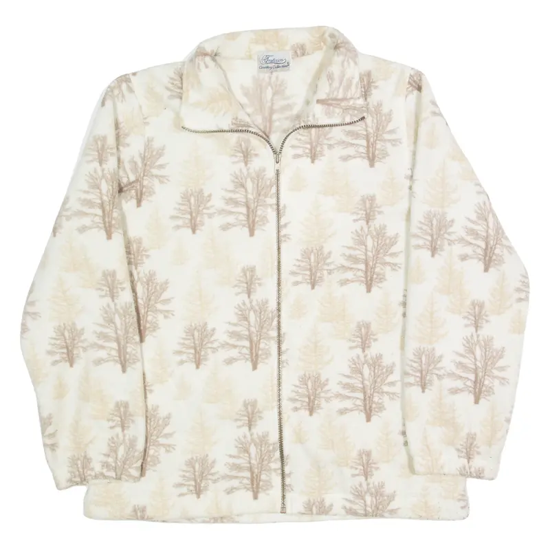Traditions Tree Design Womens Fleece Jacket White M 1