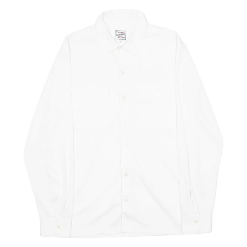 Trailer Mens Plain Shirt White Long Sleeve M 1