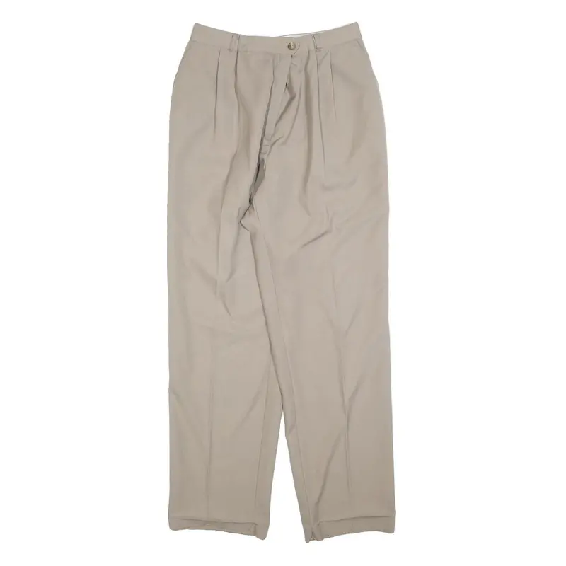 Trevira Womens Wool Blend Beige Relaxed Straight Trousers W28 L30 Classic 1