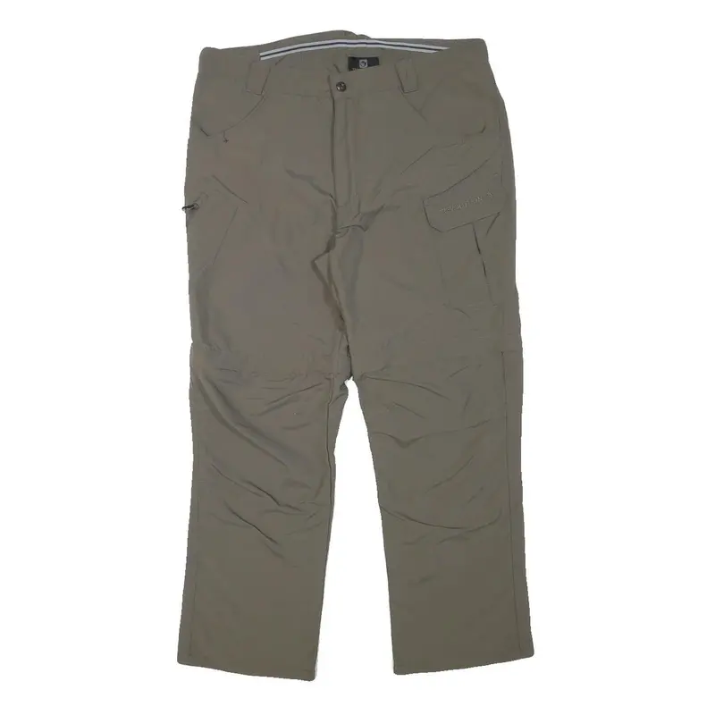 Trevolution Mens Relaxed Beige Polyester Blend Zip Trousers W33 L26 Outdoor 1