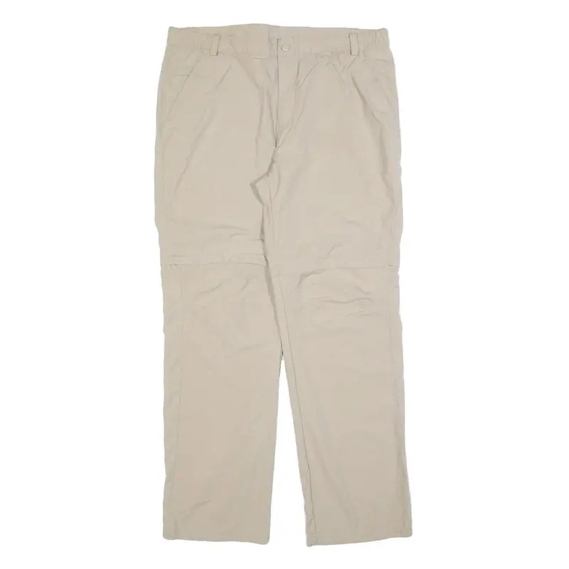 Trevolution Mens Relaxed Beige Polyester Blend Zip Trousers W38 L32 Casual 1