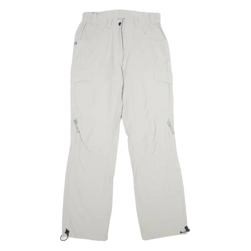 Trevolution Womens Polyamide Blend Light Grey Regular Fit Straight Leg Trousers 1