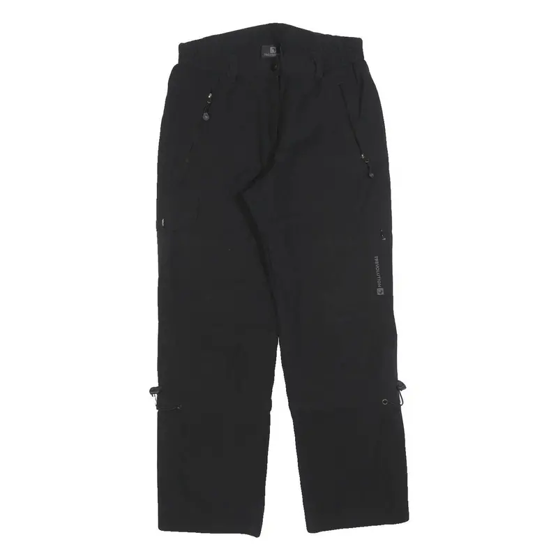Trevolution Womens Polyester Black Regular Fit Straight Leg Trousers W28 L28 1