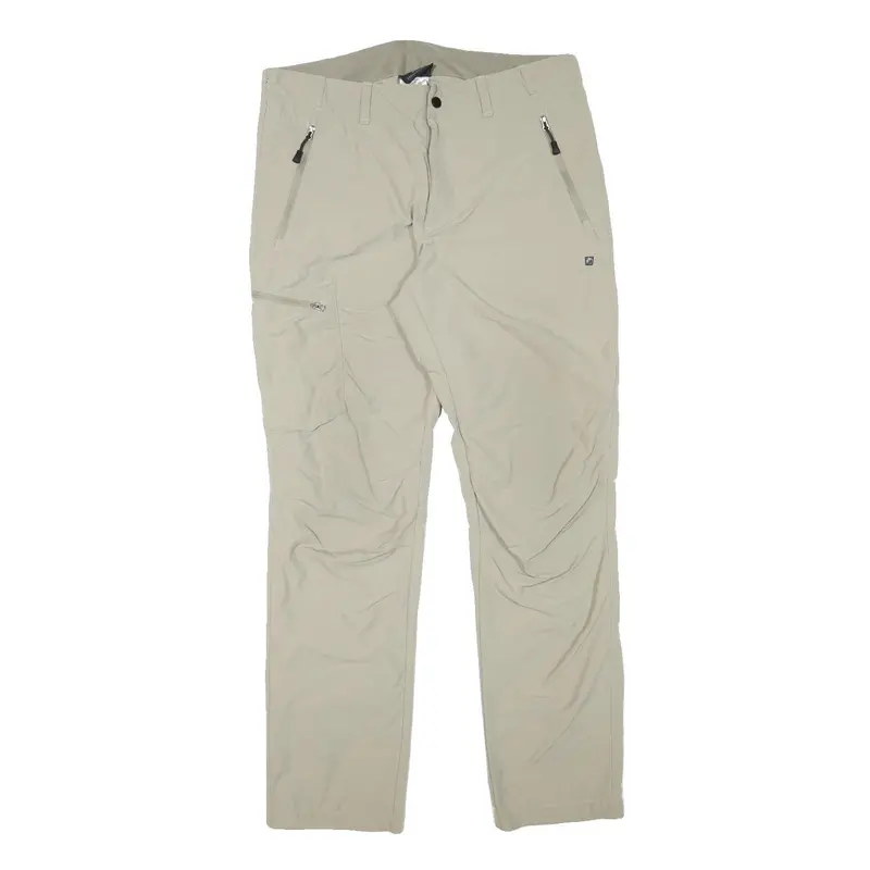 Trevolutiuon Mens Regular Beige Polyester Blend Zip Trousers W34 L30 Outdoor 1