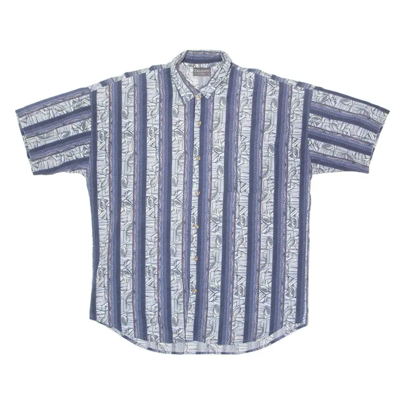 Triumph Of California Mens Shirt Blue 90S Striped L 1