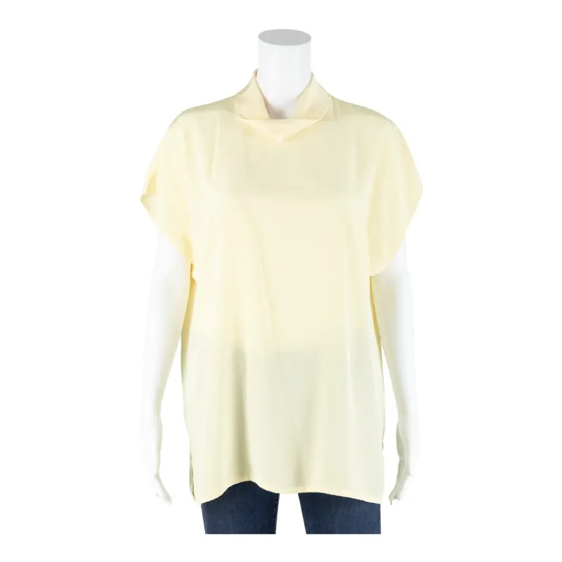 Tru Womens Blouse Yellow Collared 90S M 1