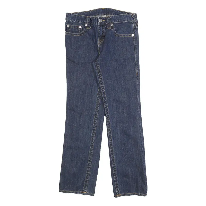 True Religion Girls Jeans Blue Slim Straight Denim Medium W28 L29 Stylish Zip 1