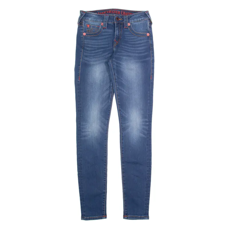 True Religion Manchester United Womens Jeans Blue Slim Skinny W26 L30 1
