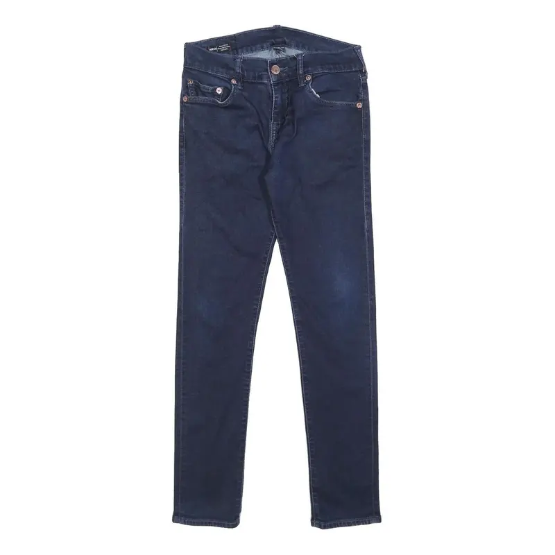 True Religion Mens Dark Blue Slim Skinny Denim Jeans W30 L30 Zip Cotton Blend 1
