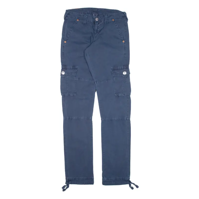 True Religion Vanessa Cargo Womens Trousers Blue Slim Straight W28 L32 1