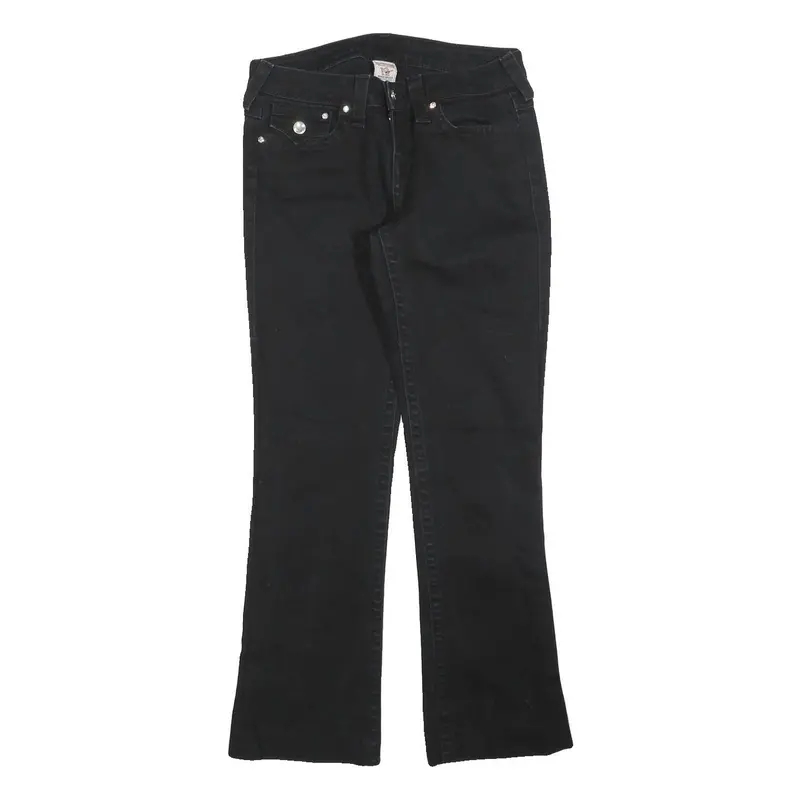 True Religion Womens Black Slim Straight Denim Medium W29 L30 Jeans Classic Fit 1
